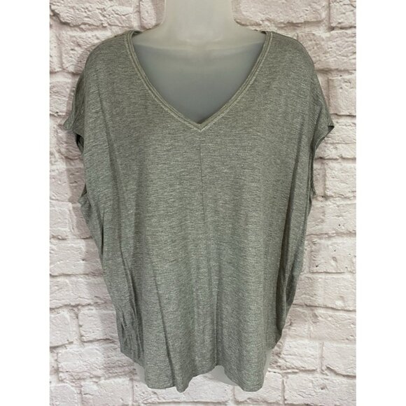 White House Black Market Tops - White House Black Market Gray Shimmer Silver Blouse Shirt Large Dolman 9996